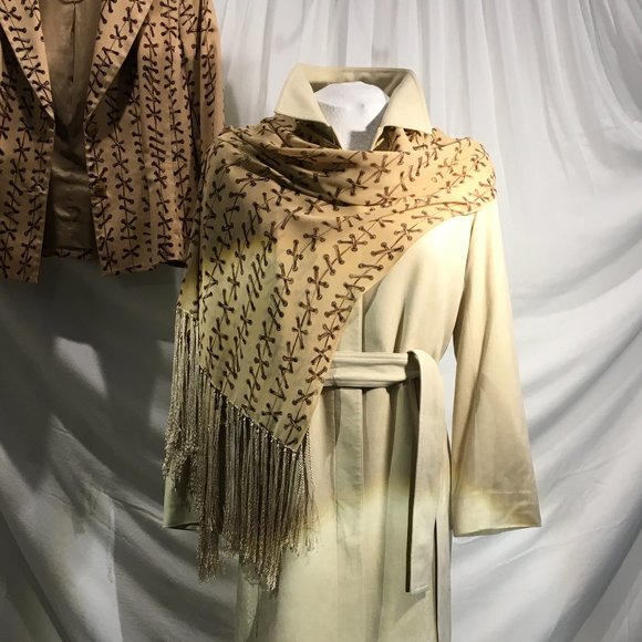 Coat, Skirt Suit and Scarf Ensemble (sz 6/8)